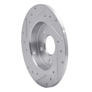 Ford Focus Brake Rotor (1) - Rear Right - R1 Concepts - Drilled & Slotted - Silver - `12-`18
